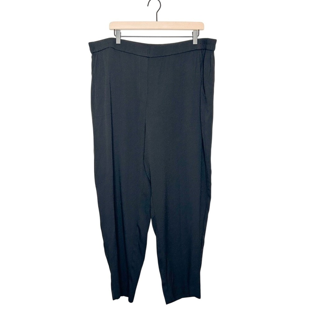 NWT Halogen Nordstrom High Waist Relaxed Fit Pull On Trousers Black Plus Size 18